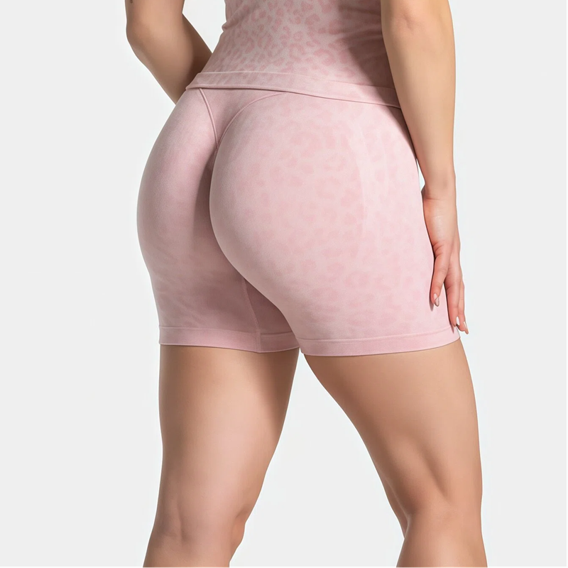 Running Gear For Women - HISTELLO Ladies Scrunch Butt Shorts Leopard